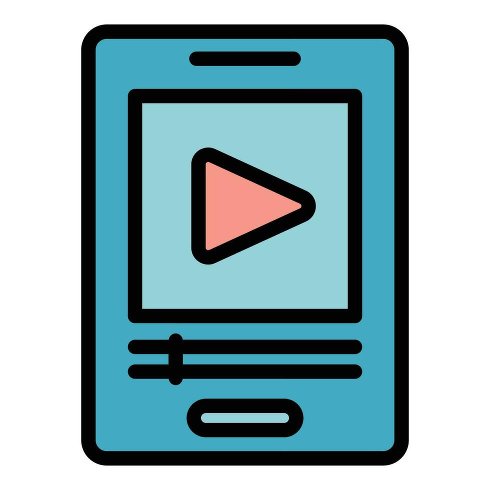 Play phone video icon vector flat