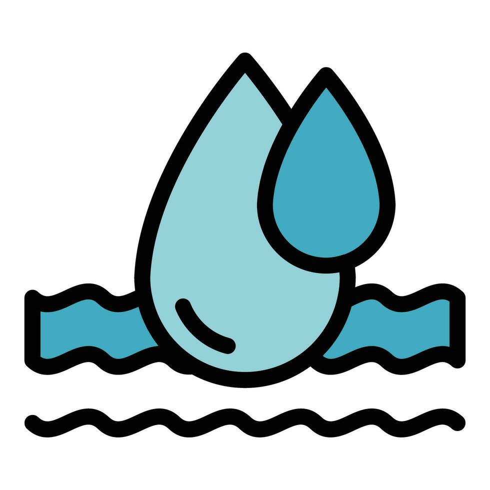 Save sea water icon vector flat