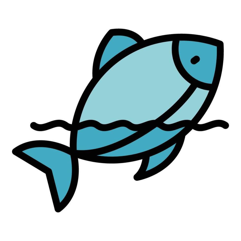 Eco fishing icon vector flat