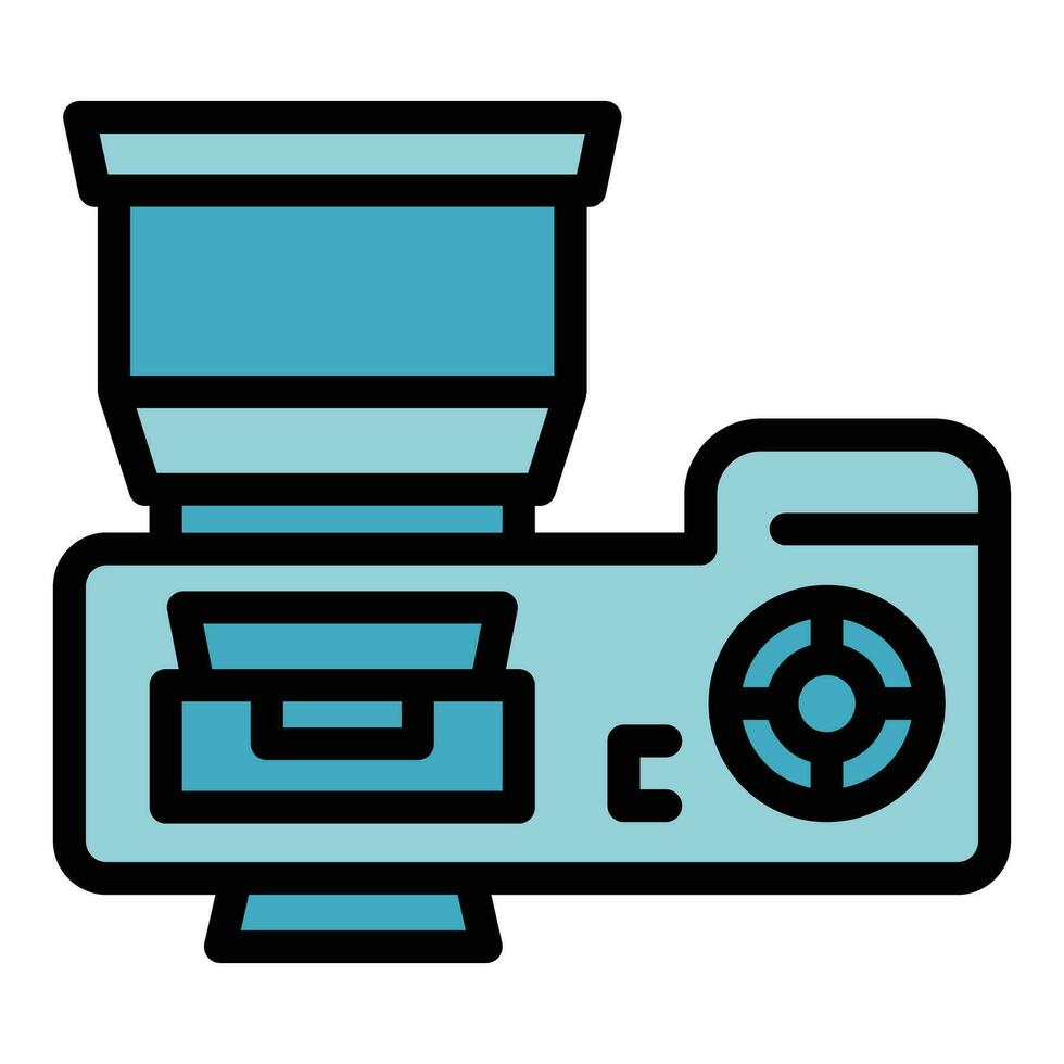 Top view camera icon vector flat