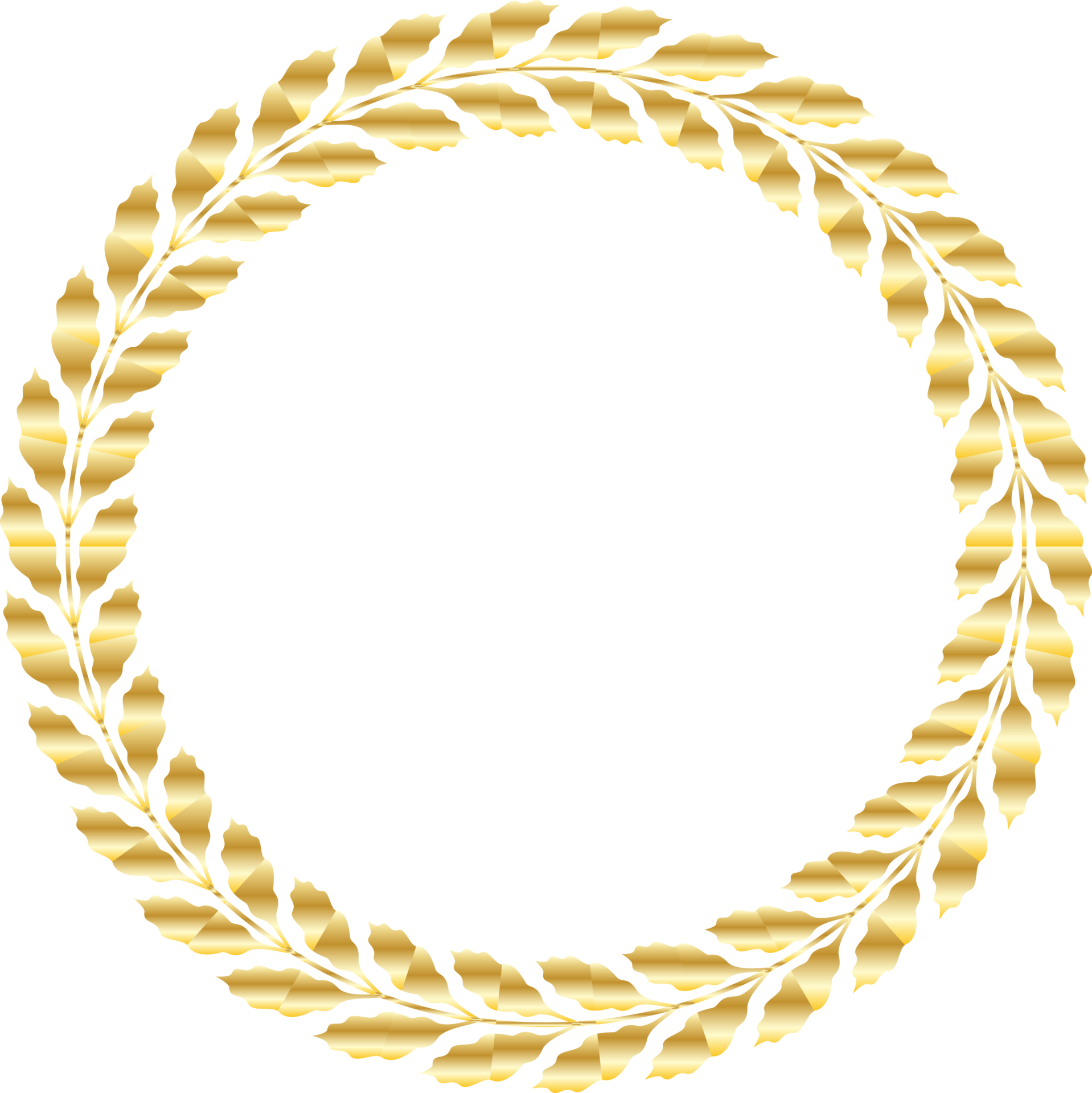 Luxury Gold Leaves Circle Laurel Wreath 27154545 PNG