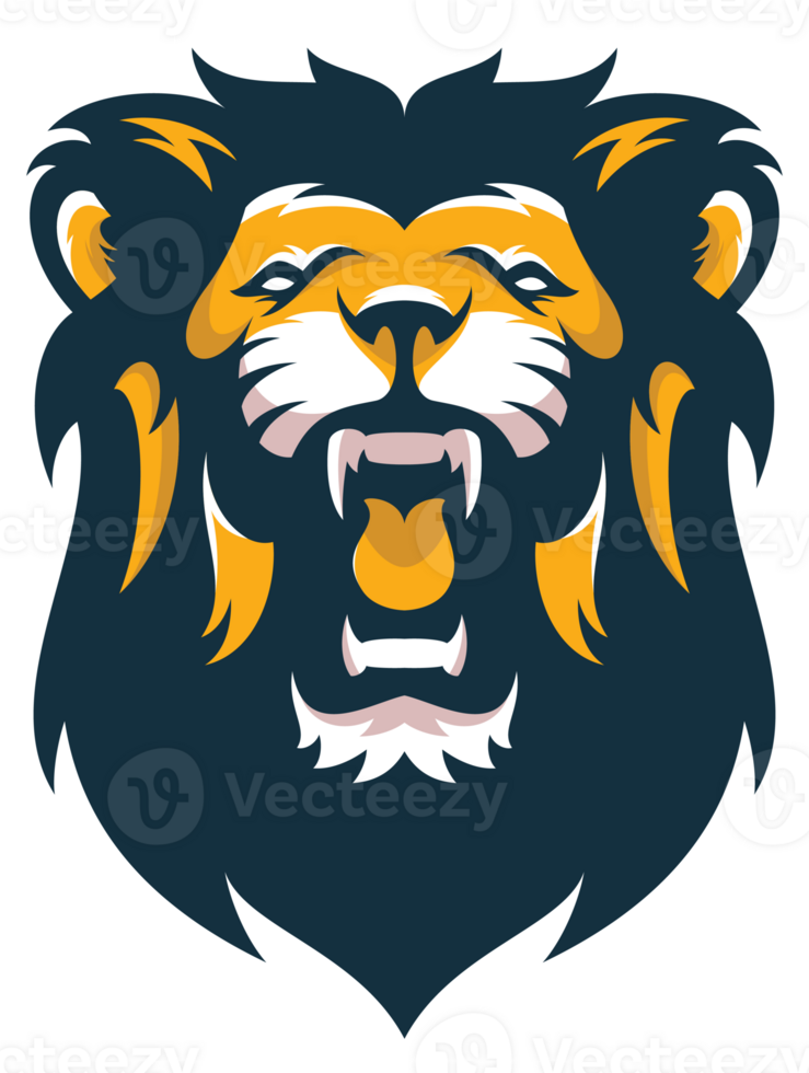 Colorful Center Lion Animal Beast Head Sport Logo png