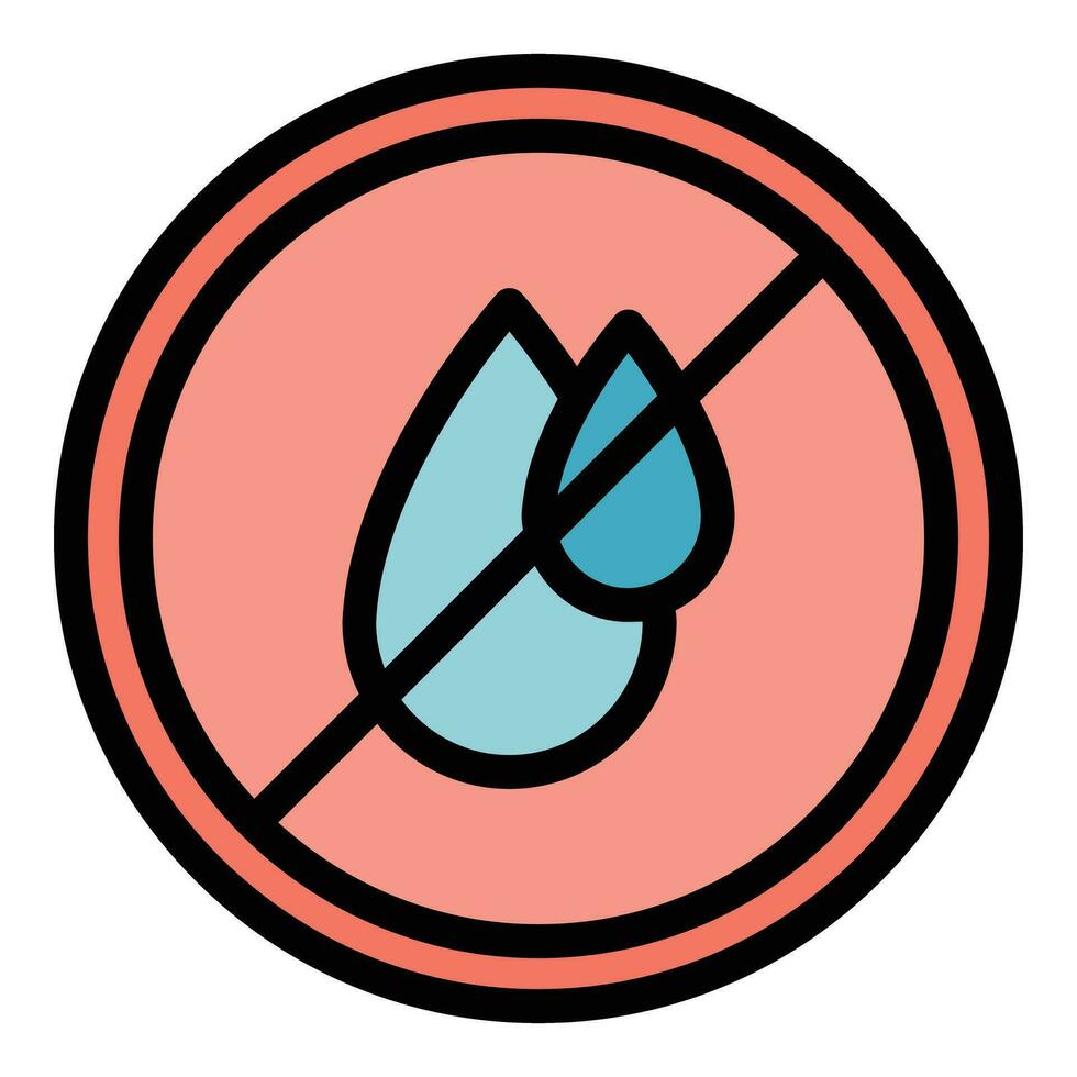 Water save drop icon vector flat