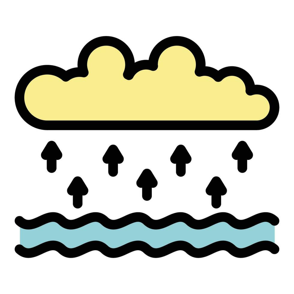 lluvia salvar agua icono vector plano