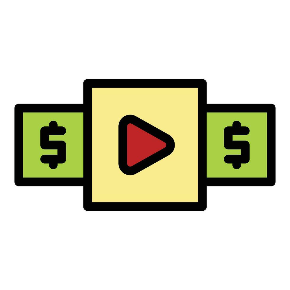 Video project icon vector flat