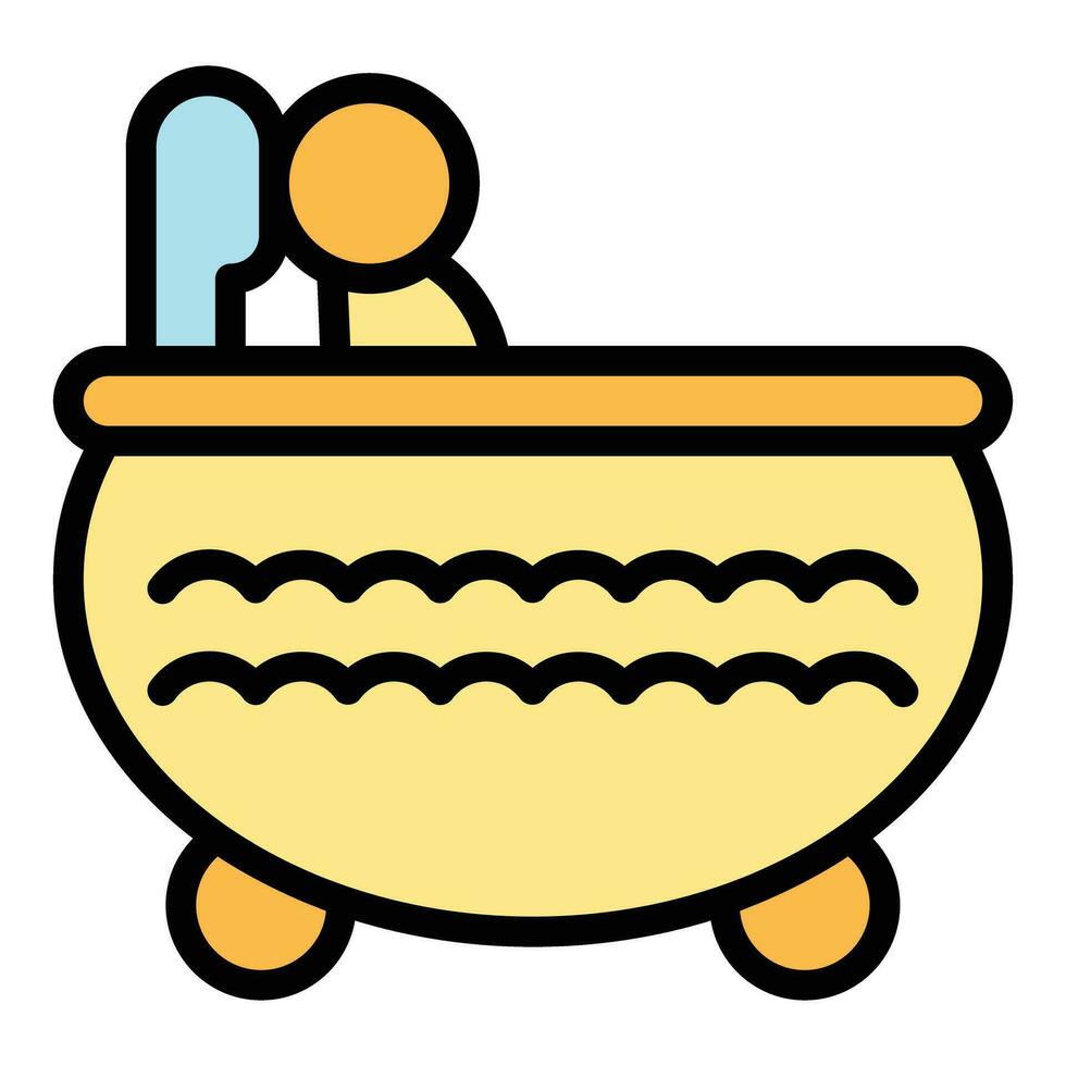 Physiotherapy bathtub icon vector flat