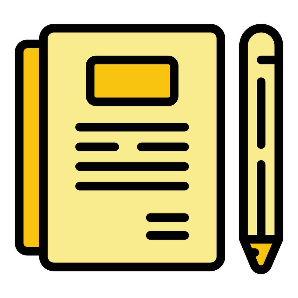 Study notebook icon vector flat