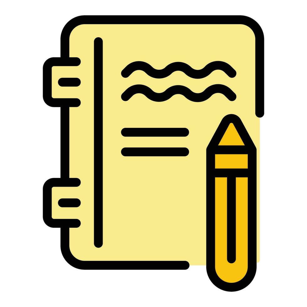 Writing homework icon vector flat