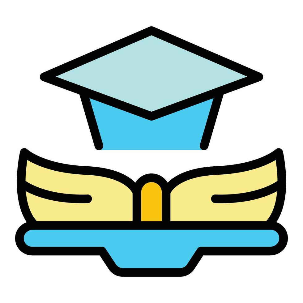 Online graduation icon vector flat