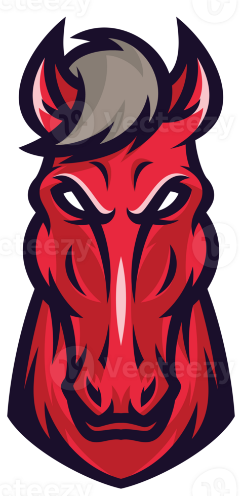 Animal Red Horse Head Beast Colorful Sport Mascot png