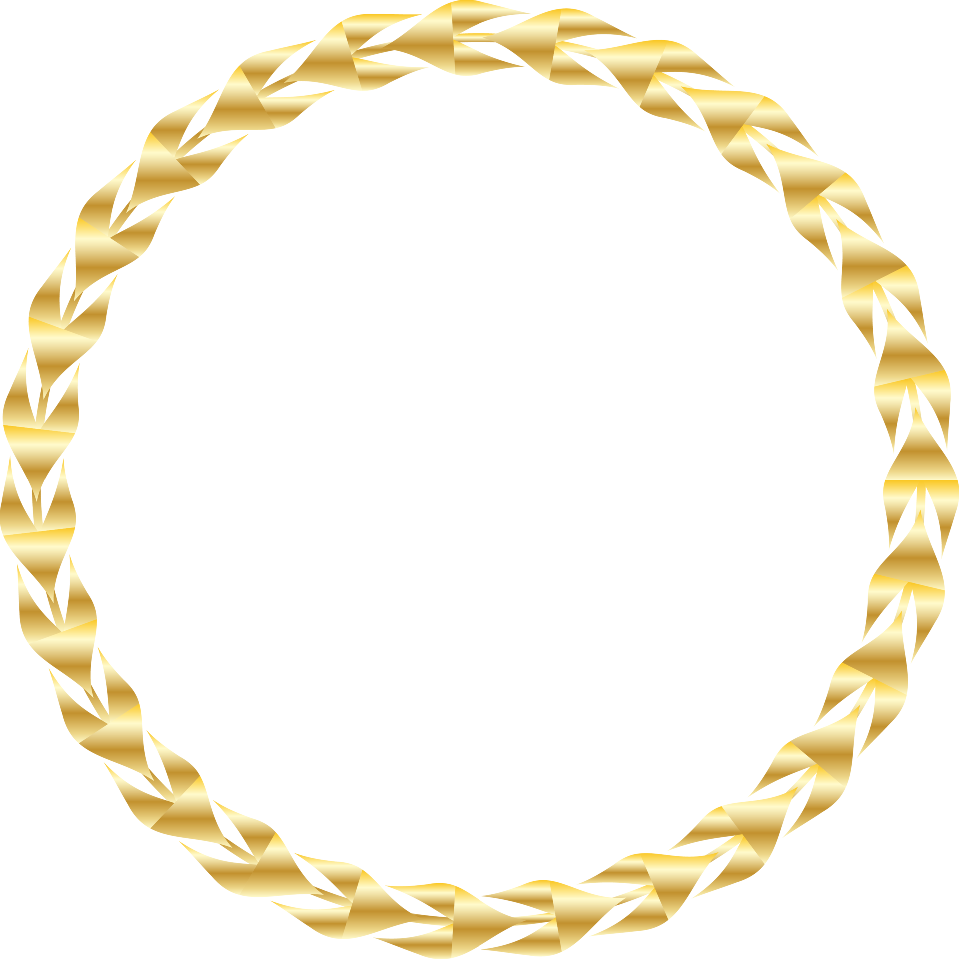 Luxury Gold Leaves Circle Laurel Wreath 27154870 PNG