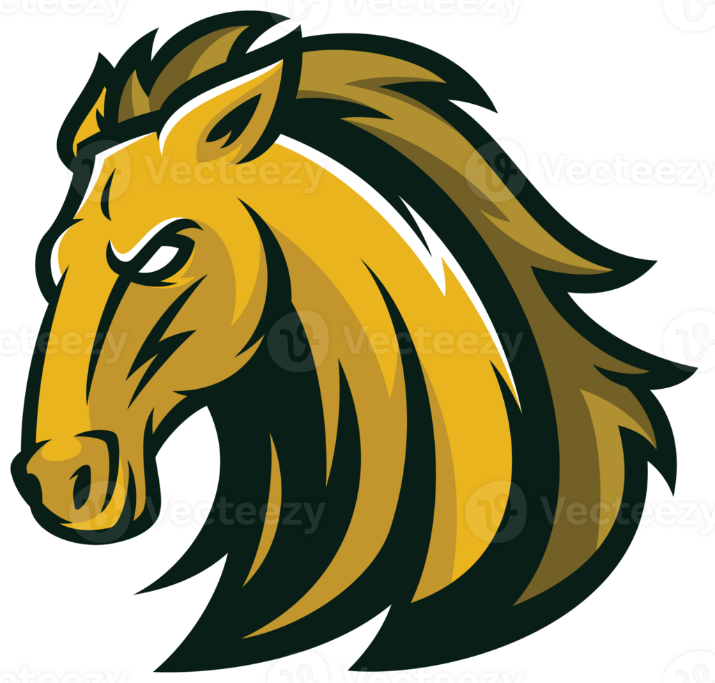 Yellow Horse Animal Head Beast Colorful Sport Mascot png