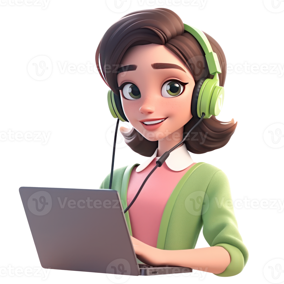 Call center people working wearing headsets with laptop, microphones, talking to customers. Customer support help, hotline operators consult service, global online technical support. png