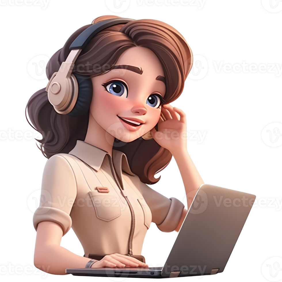 Call center people working wearing headsets with laptop, microphones, talking to customers. Customer support help, hotline operators consult service, global online technical support. png