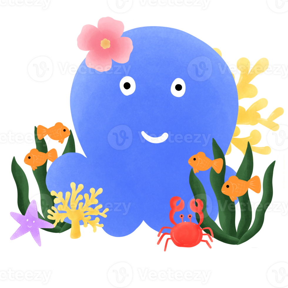 Octopus in the sea png