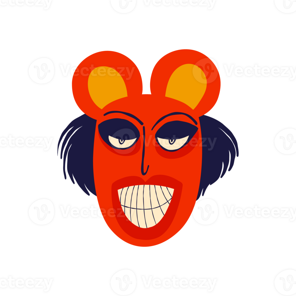 Vibrant freaky strange ugly Halloween character. Cute bizarre comic characters in modern flat hand drawn style png