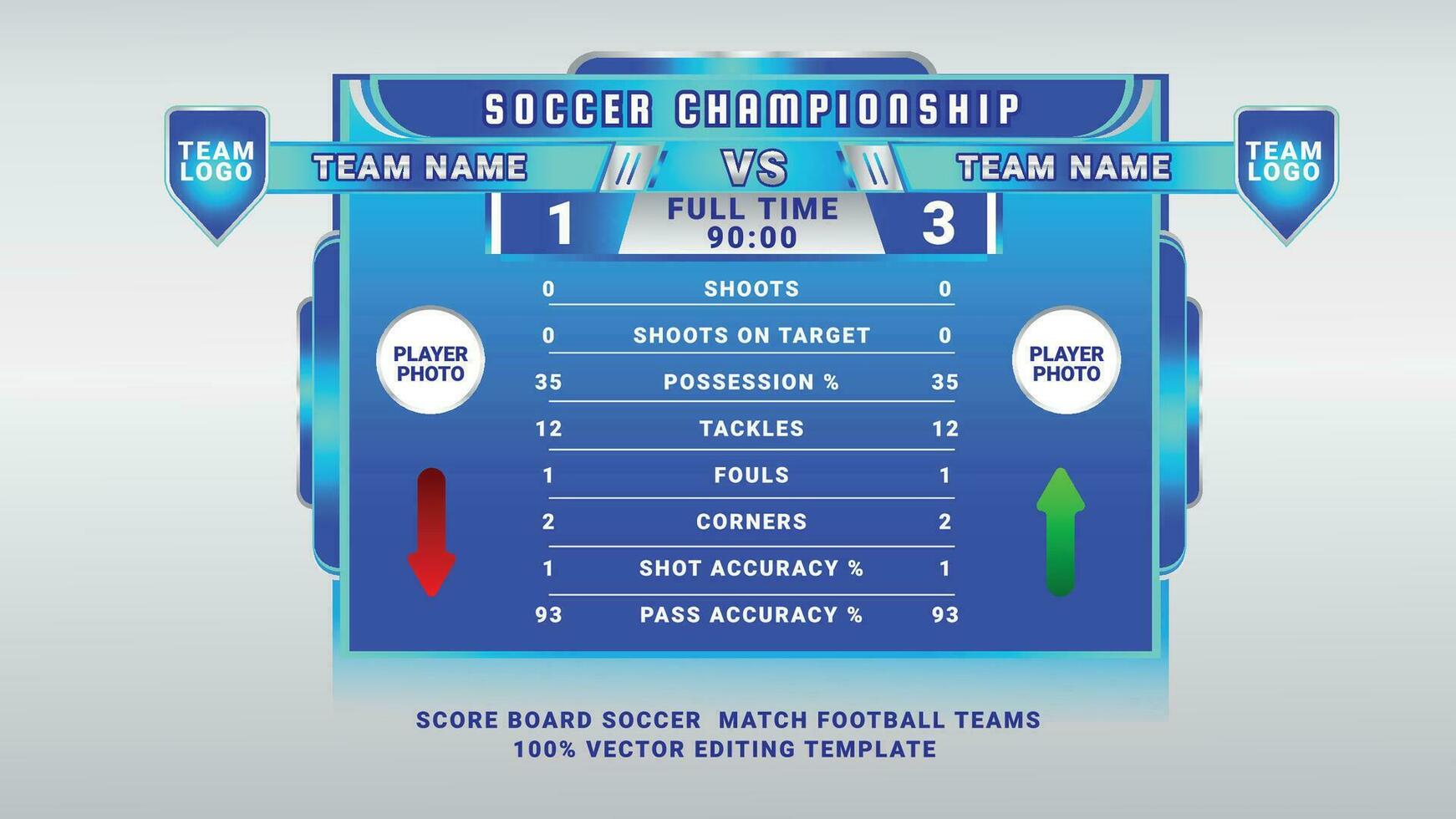 Puntuación tablero fútbol súper grande partido fútbol americano equipos inferior tercero campeonato antecedentes modelo vector