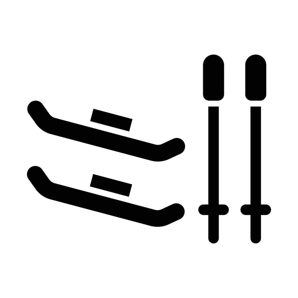 Skis Vector Glyph Icon For Personal And Commercial Use.
