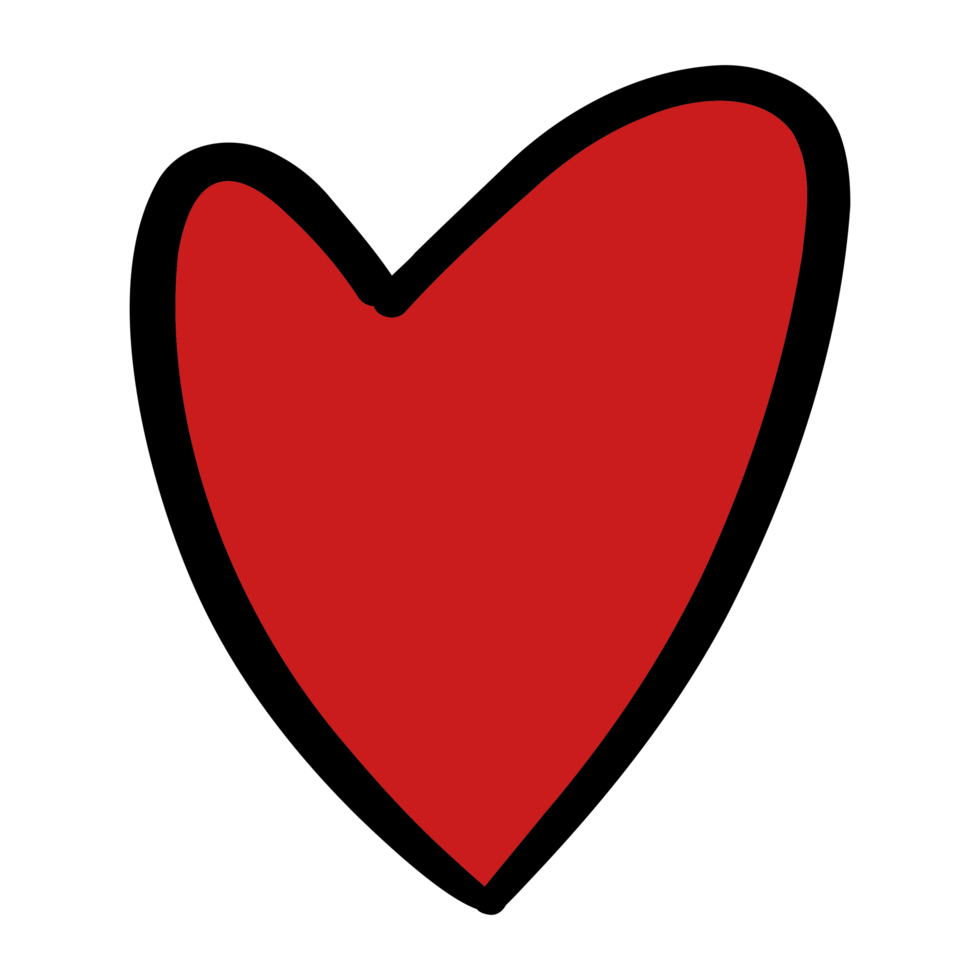 rojo corazón dibujos animados amor concepto. png