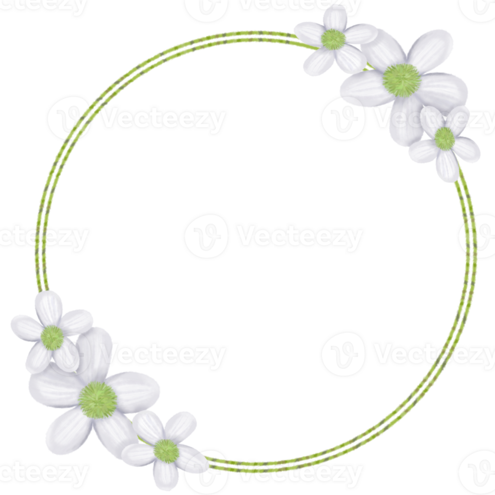 White Flowers frame png