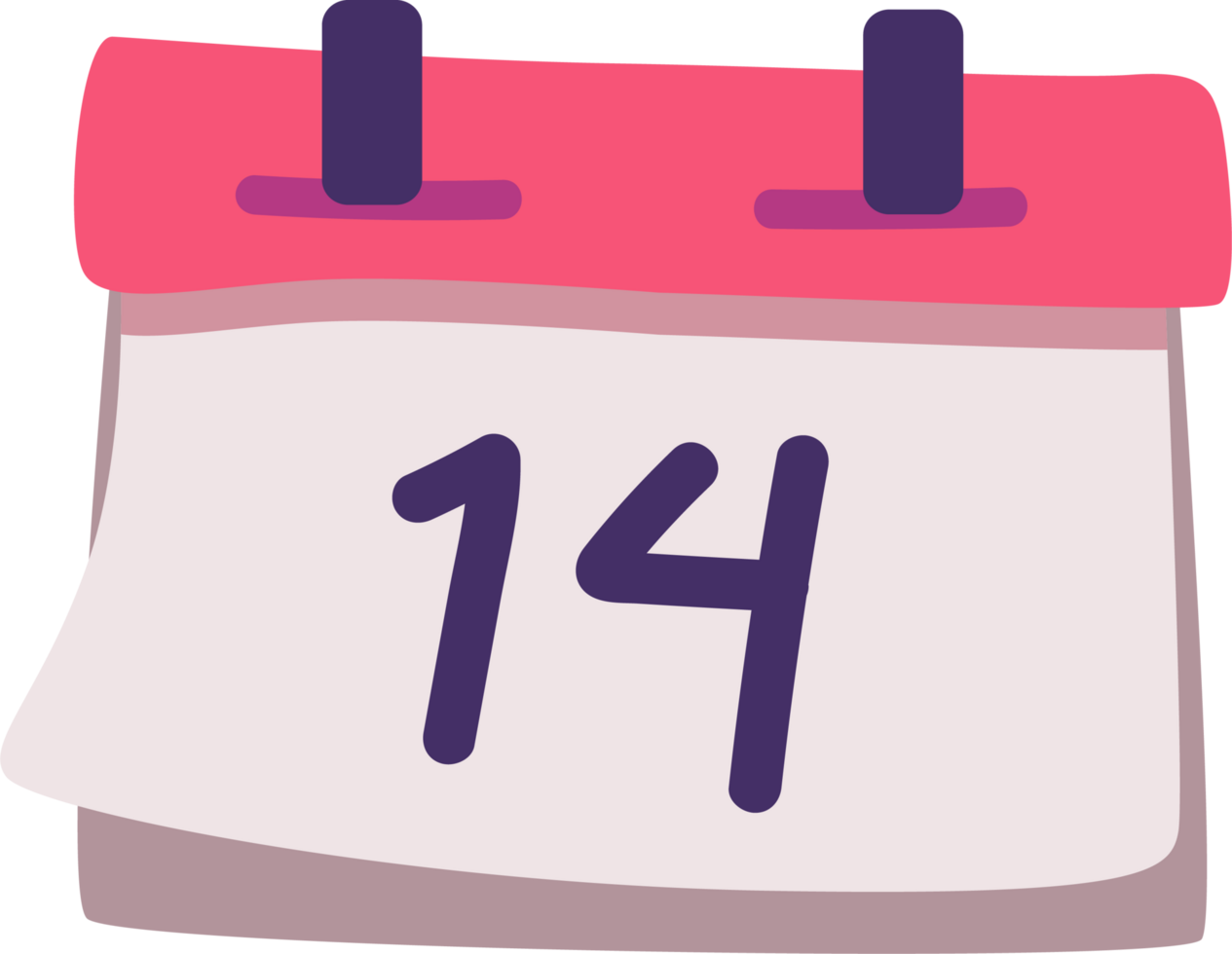 February 14 calendar icon. Valentine's day calendar. Happy anniversary concept png