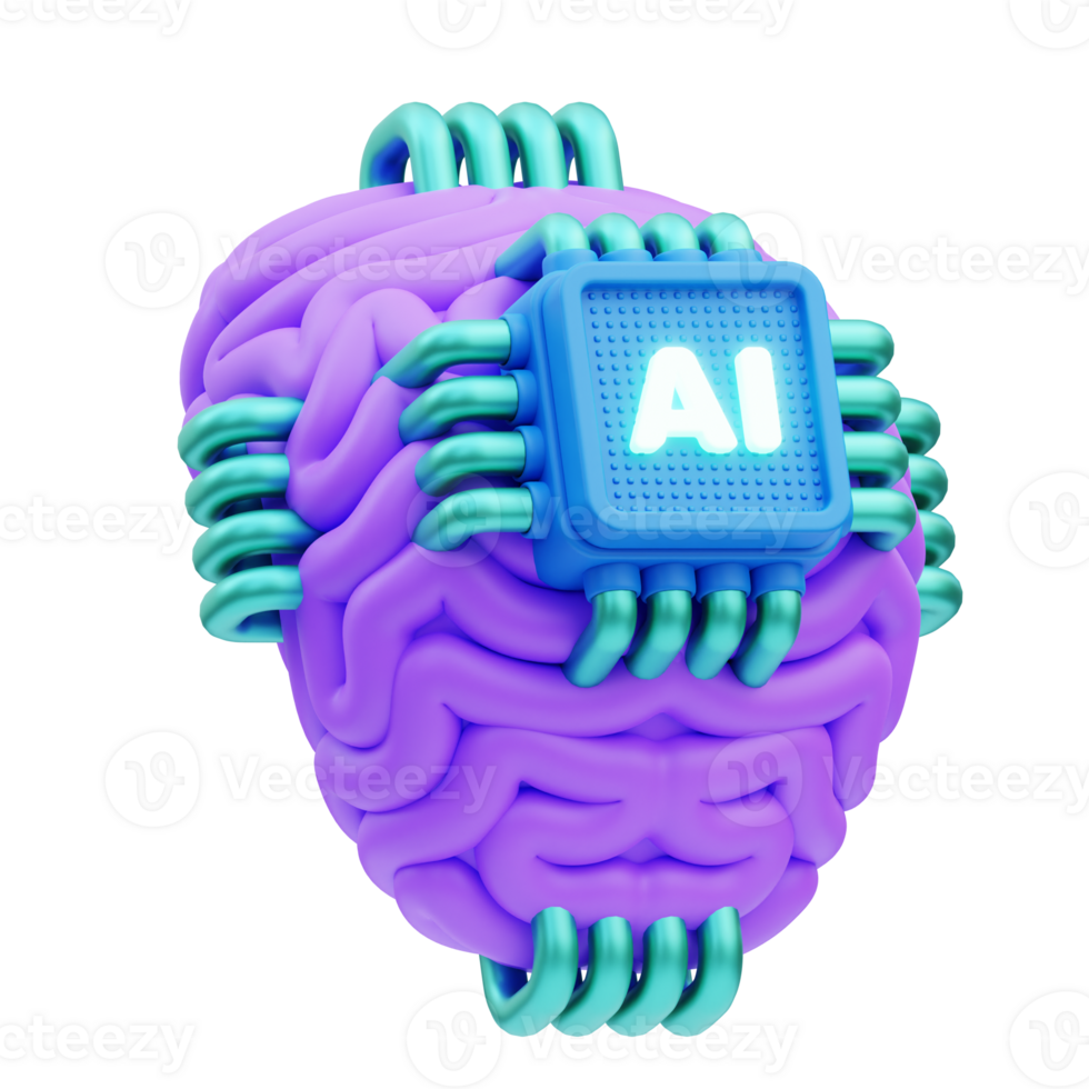 artificiel intelligence 3d illustration png