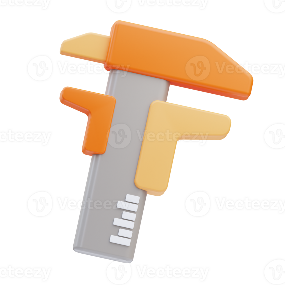 vernier calibrar 3d ilustración png