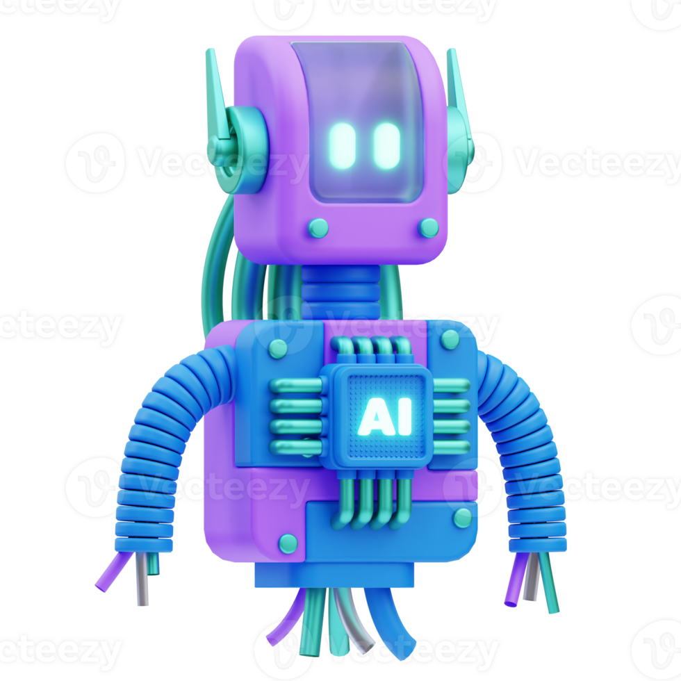 Robot AI 3D Illustration png