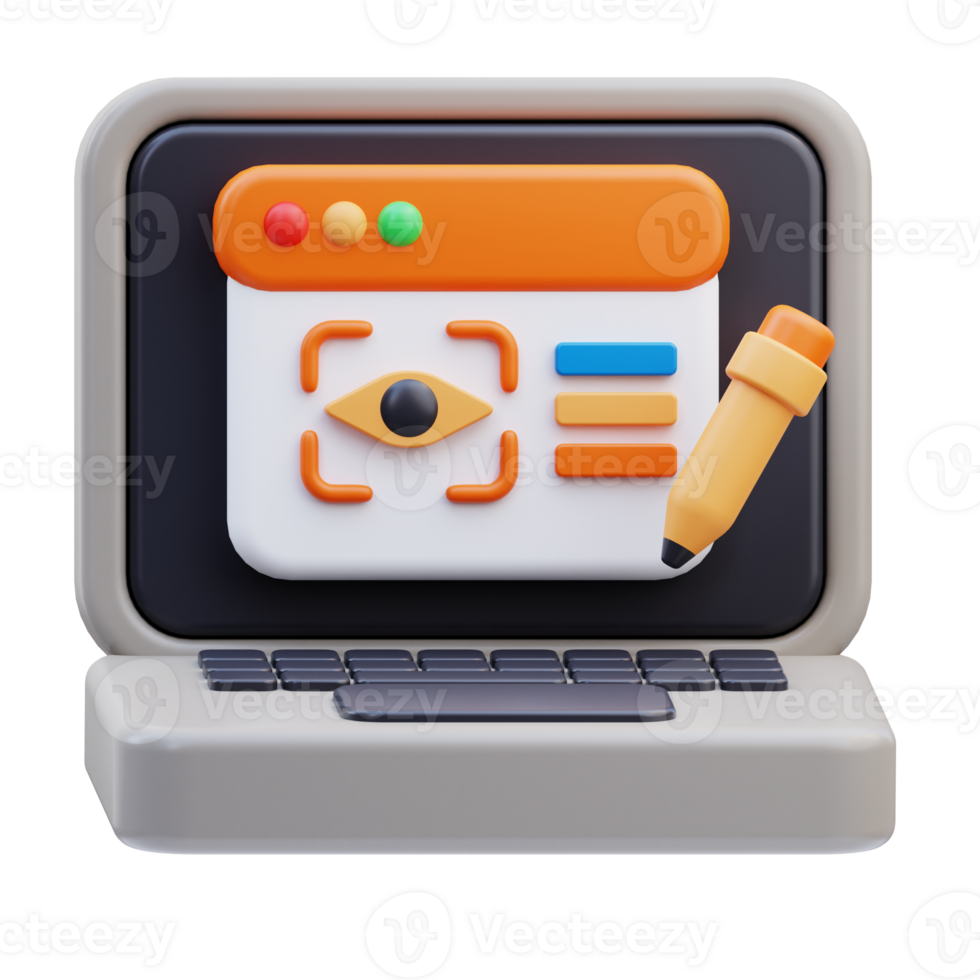 Visual Layout 3D Illustration png