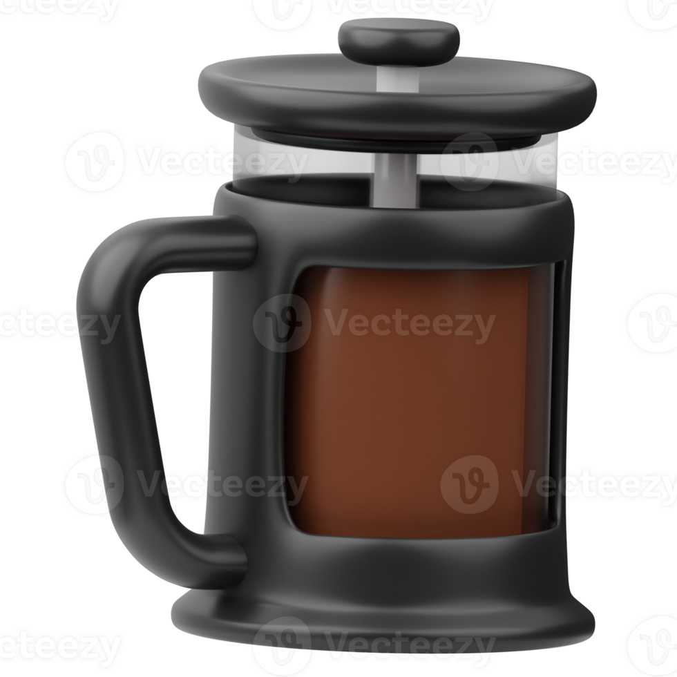 French press 3D Illustration png