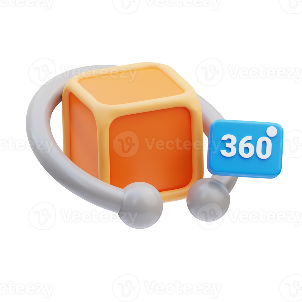 360 ver 3d ilustración png