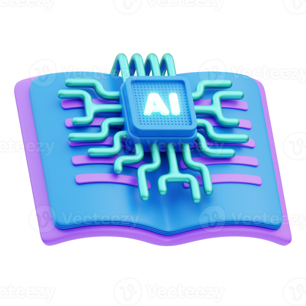 djup inlärning 3d illustration png