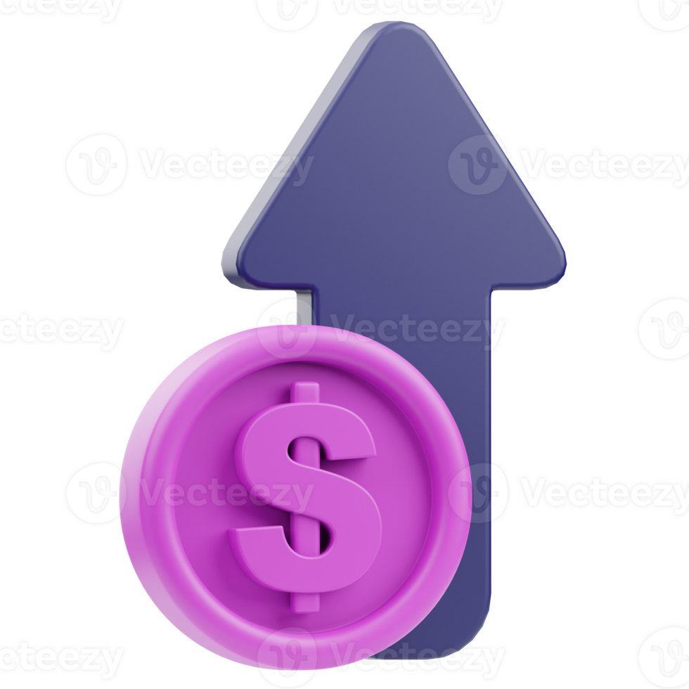 Dollar Sign Ascend 3D Illustration png