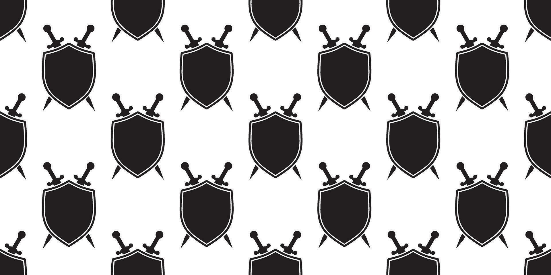 sword and shield seamless pattern vector