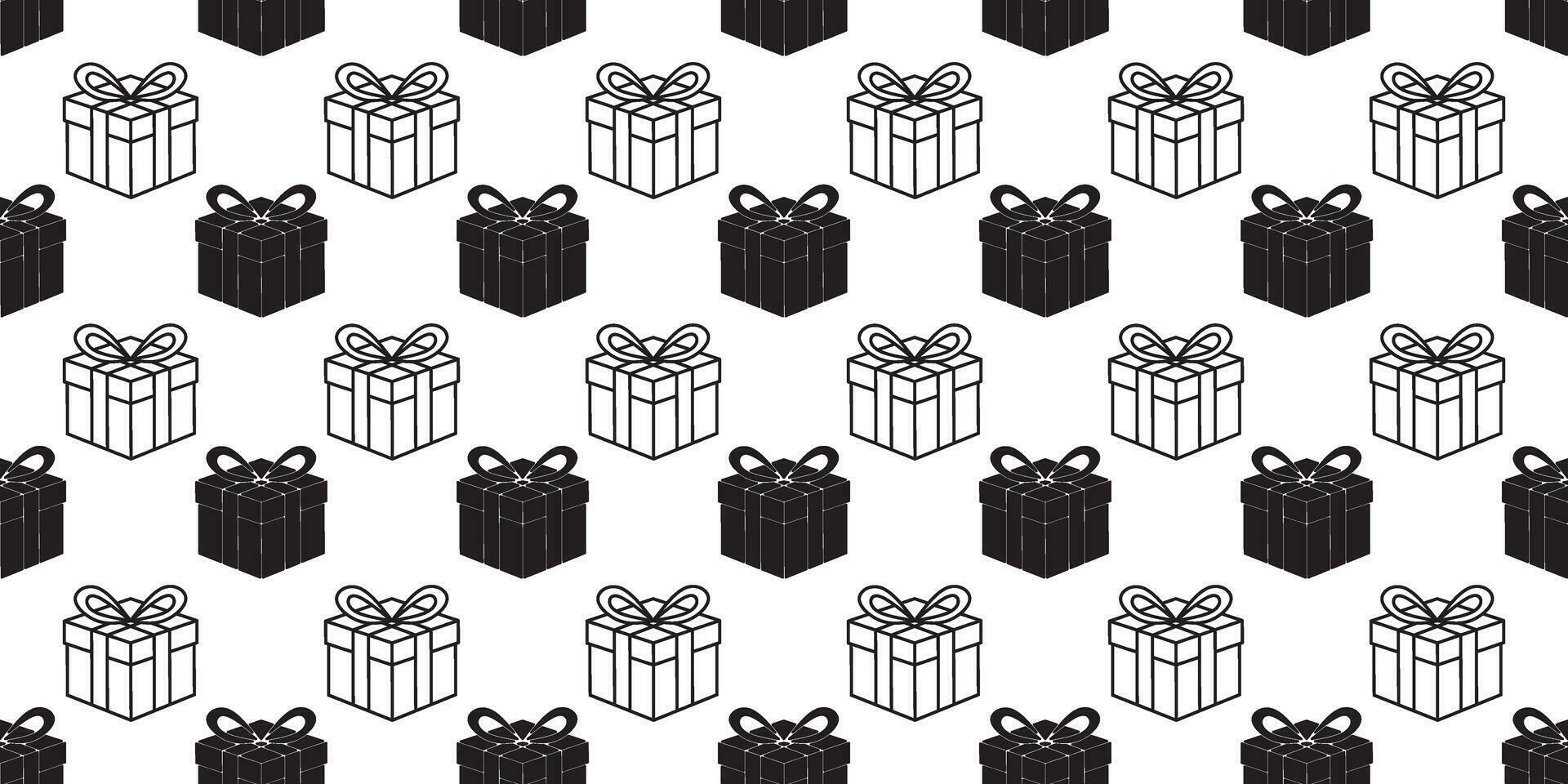 black white gift box seamless pattern 27156298 Vector Art at Vecteezy