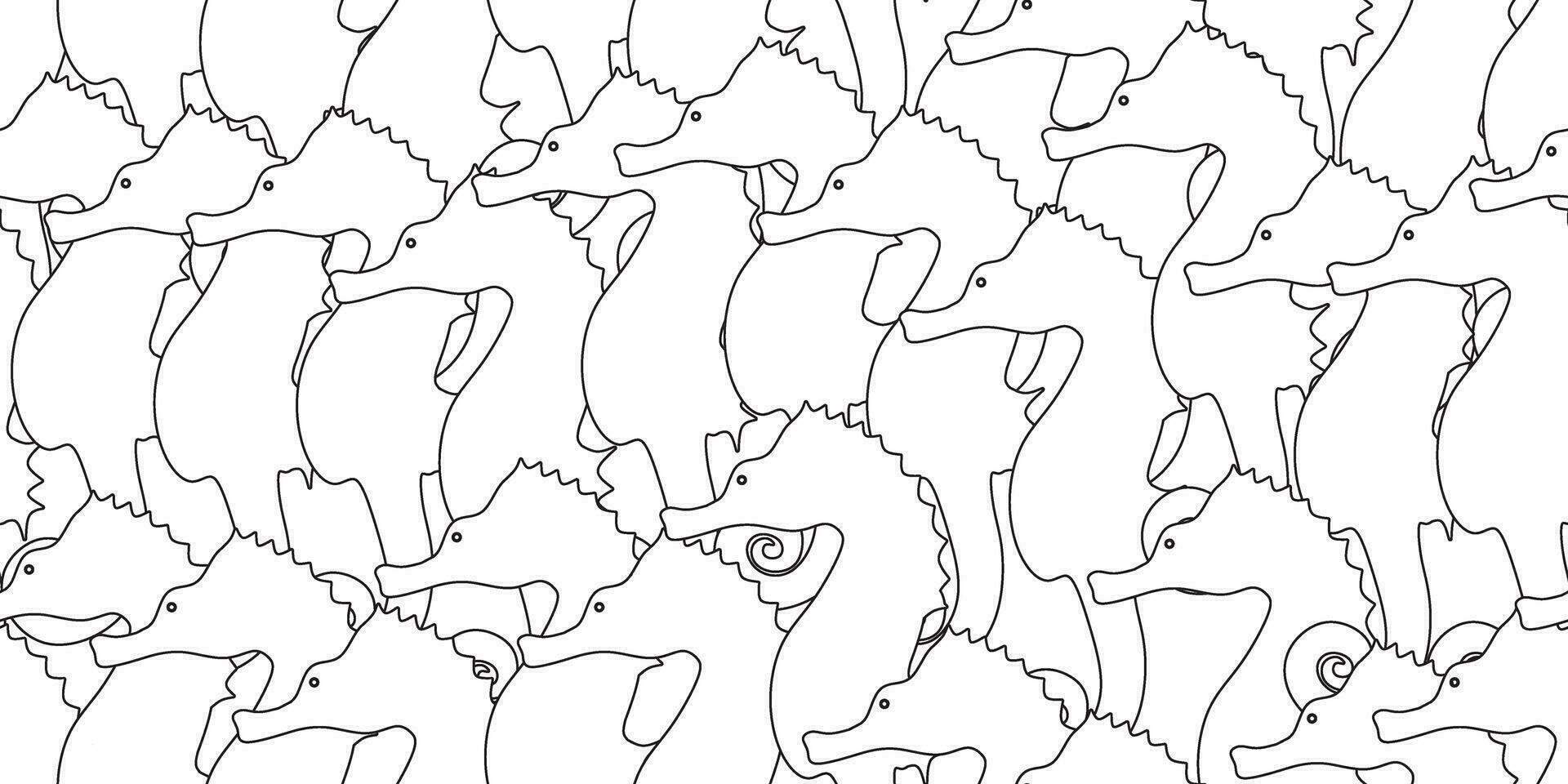 abstract Seahorses seamless pattern vector