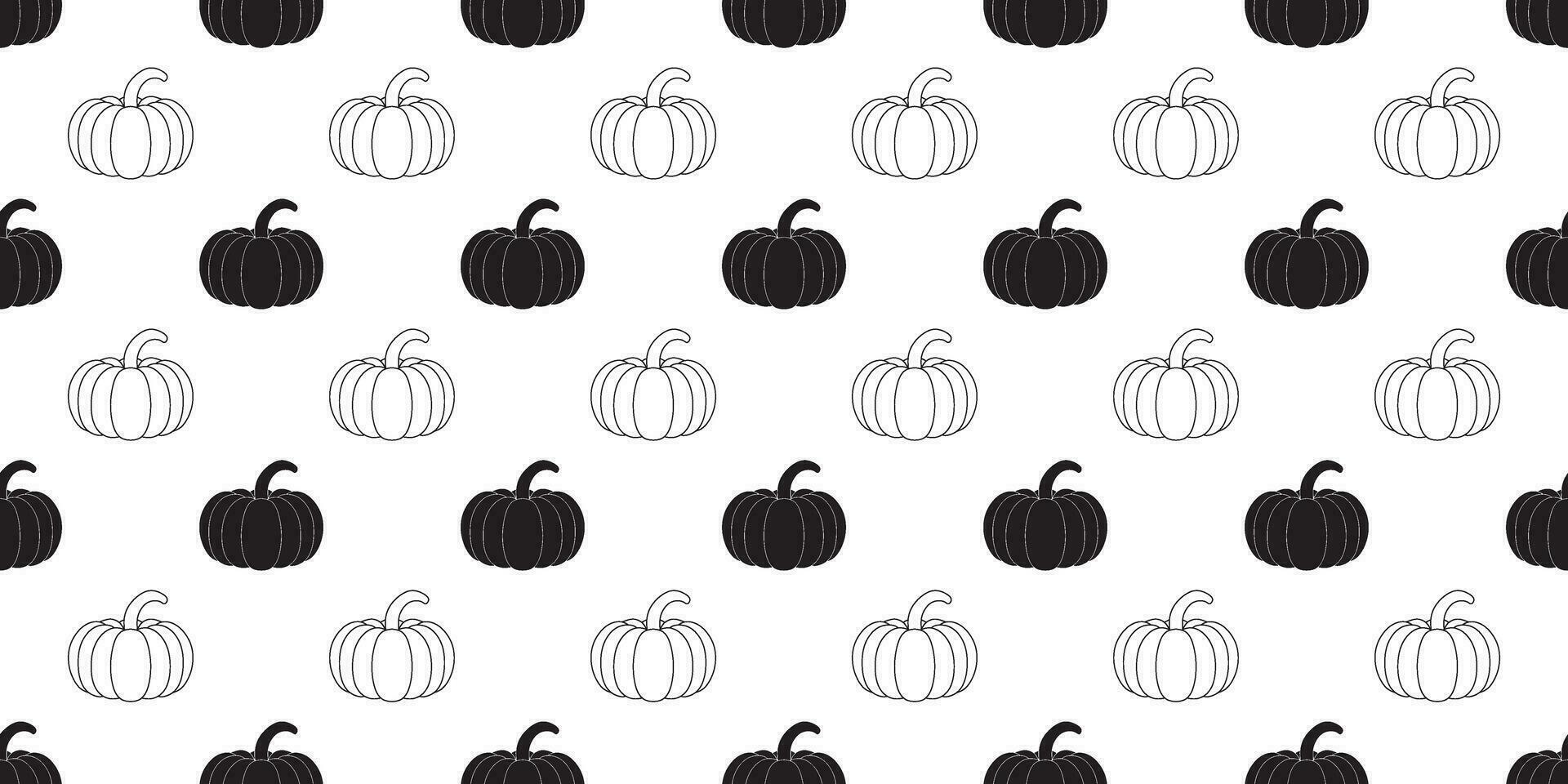 outline silhouette pumkins seamless pattern vector