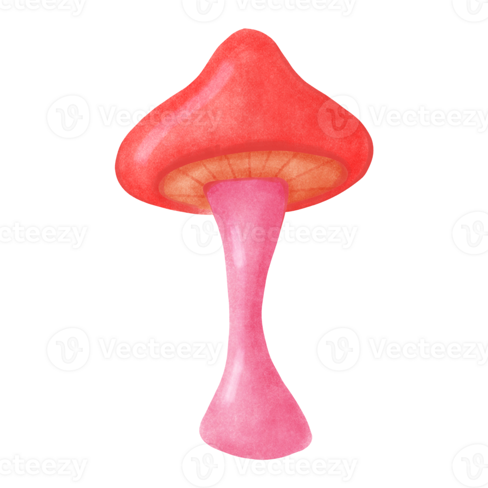 A big red mushroom hand draw png