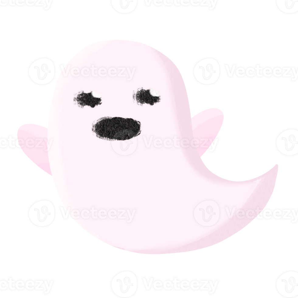 Cute a smile pink ghost v2 png