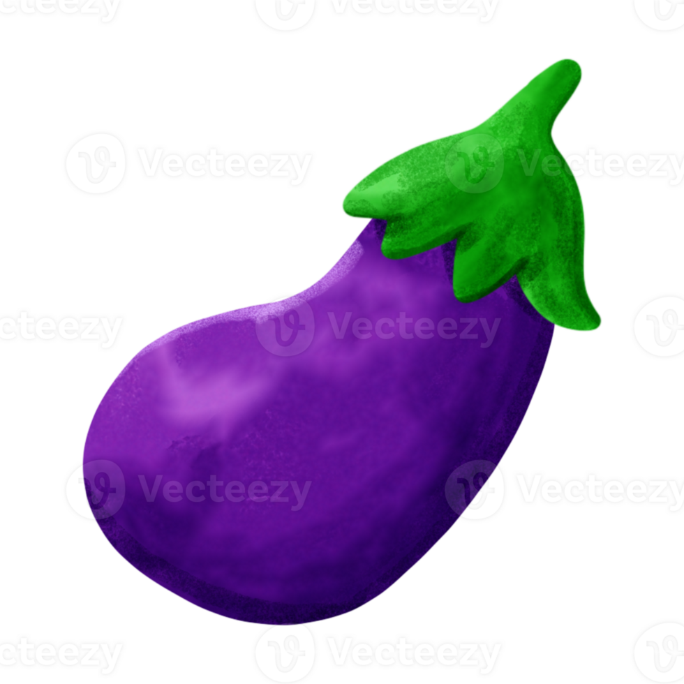 Cute and delicious fresh eggplant png
