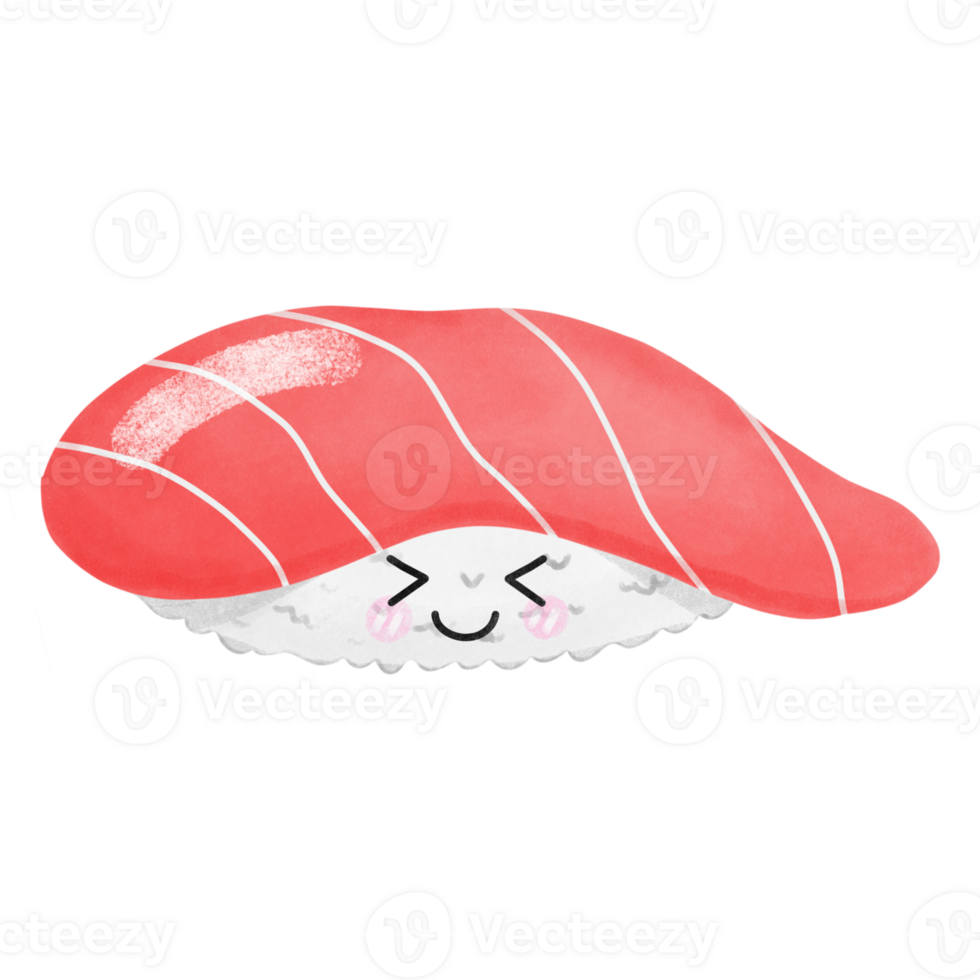 Delicious and cute maguro sushi png