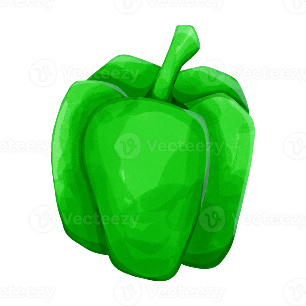 Cute a big green pepper png