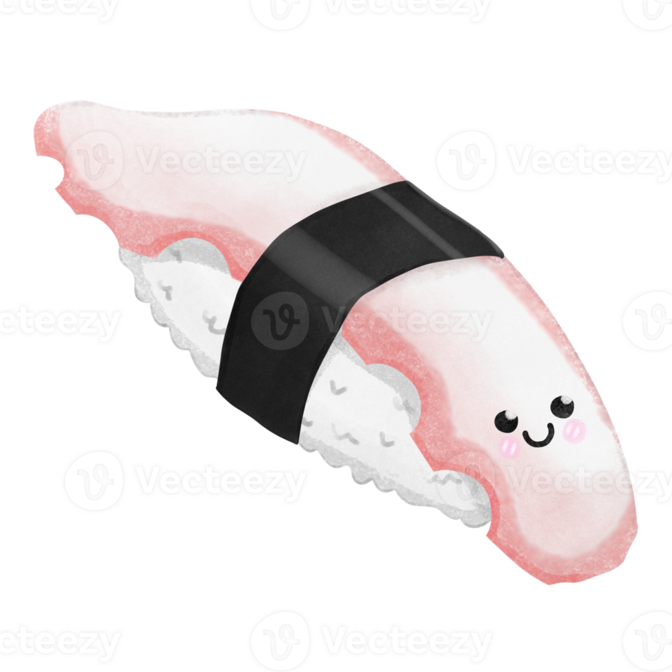 Delicious and cute tako seaweed sushi png