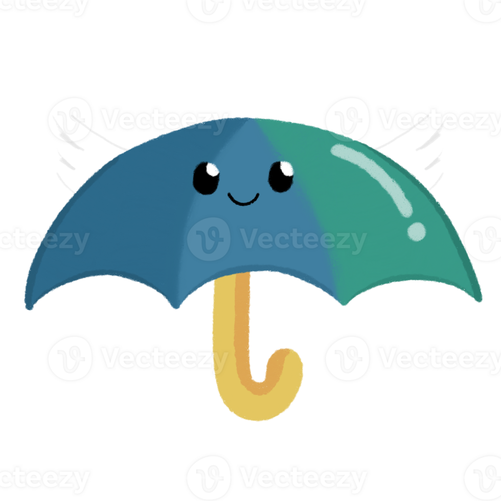 Cute angel blue umbrella png
