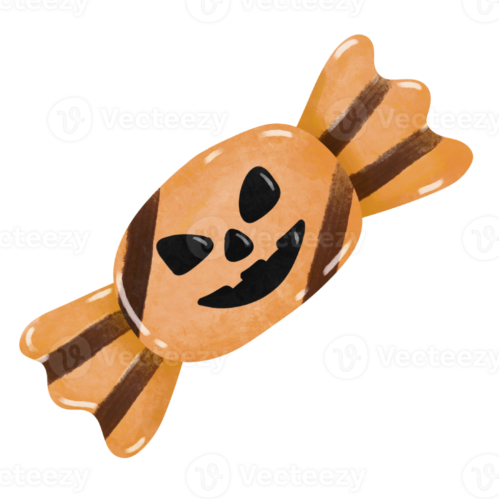 Cute halloween pumpkin candy png