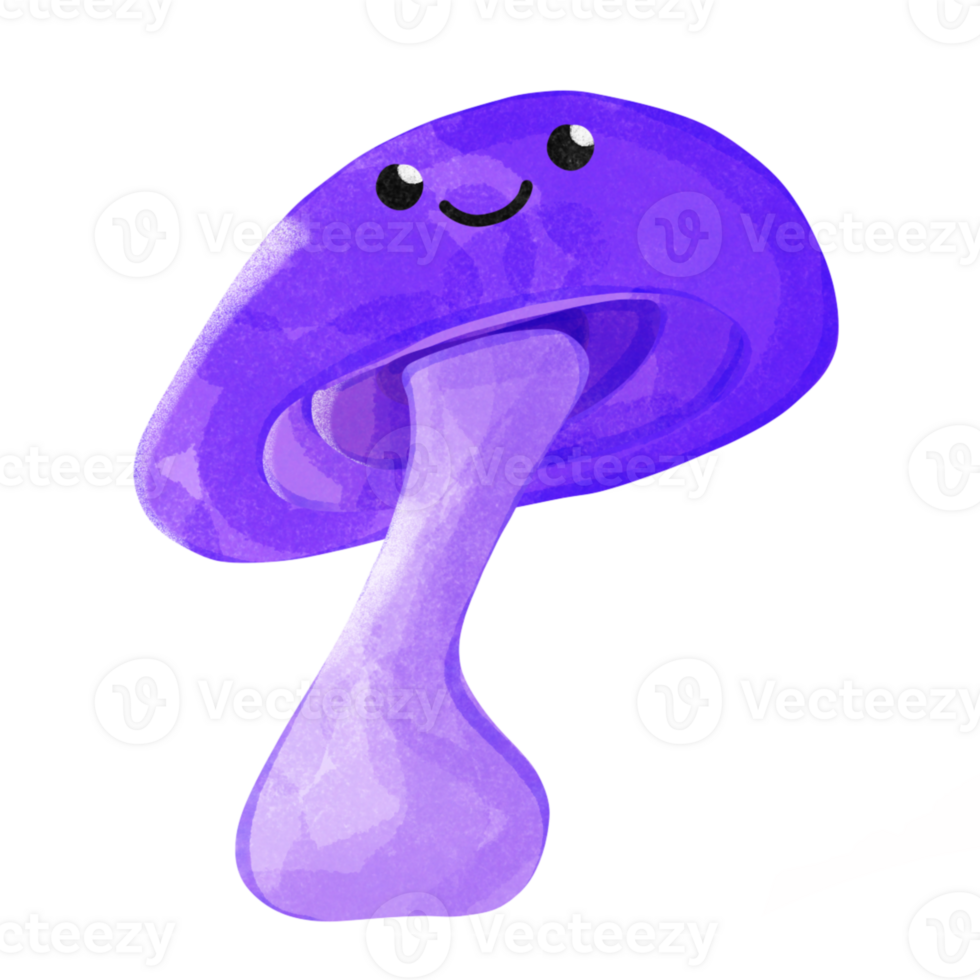 Cute purple mushroom charactor png