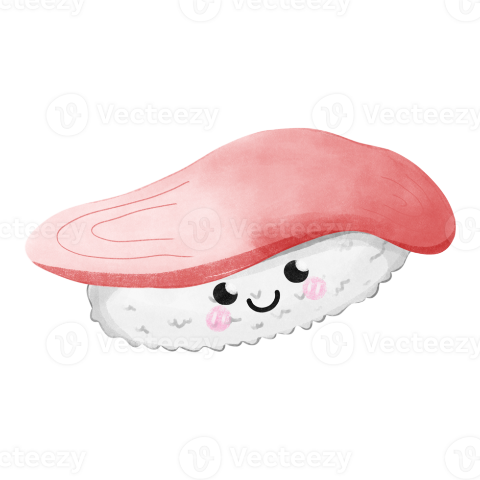 Delicious and cute hamachi sushi png