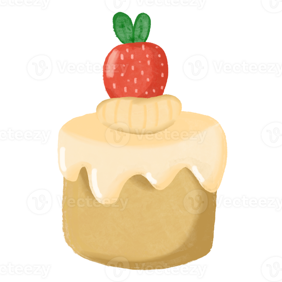 Cute strawberry cream cake png