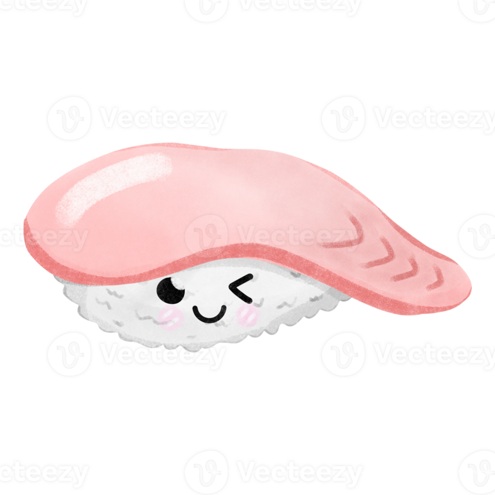 Delicious and cute sashimi sushi png