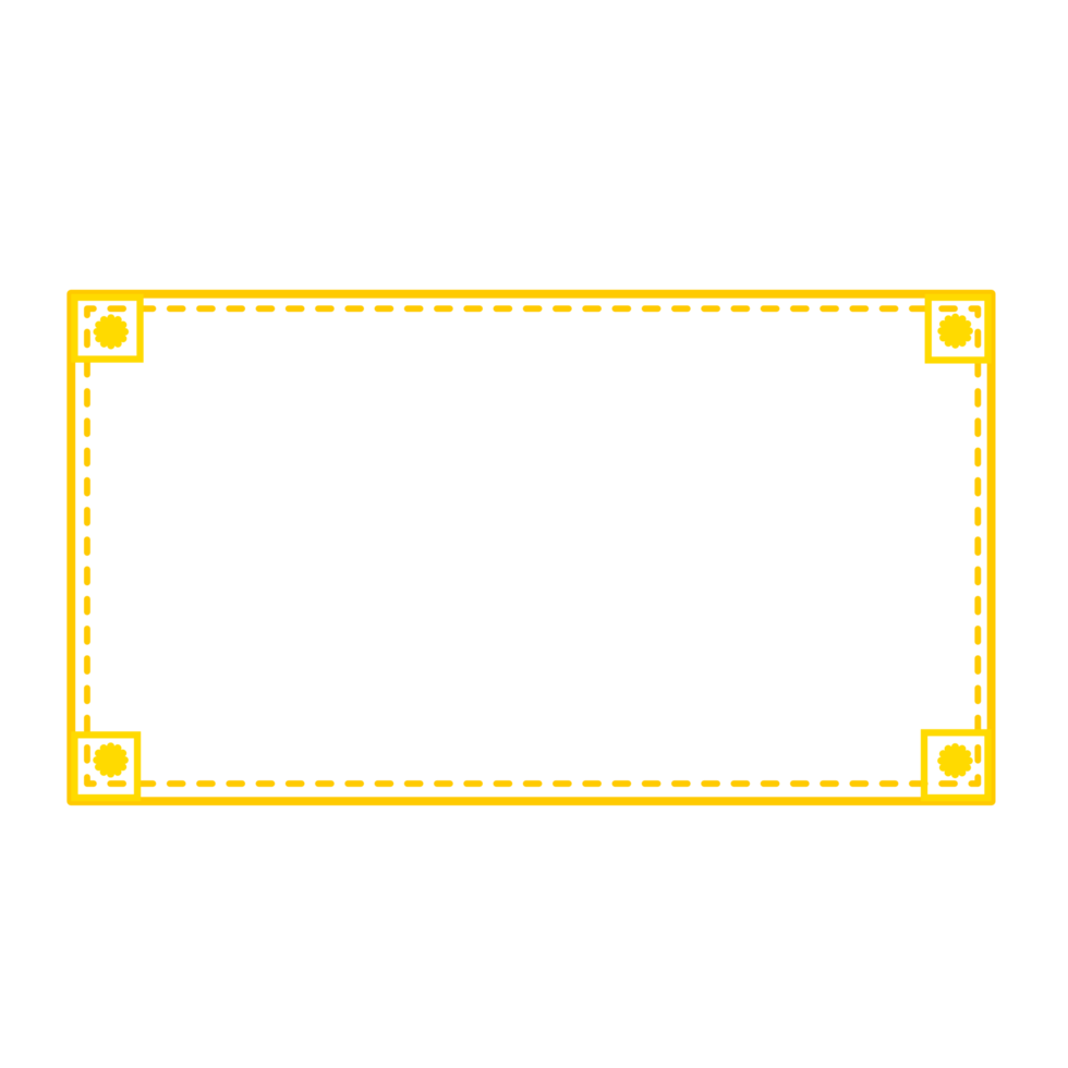 Luxury square gold frame png